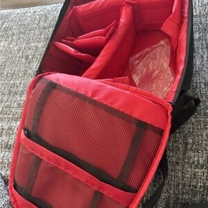 Red Camera Backpack with Dividers